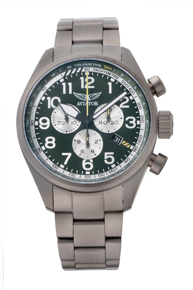 

AVIATOR AIRCOBRA P45 Chronograph Titanium Watch Imported [Aviator] Men s V.2.25.7.171.5 [Звичайний продукт] зелений