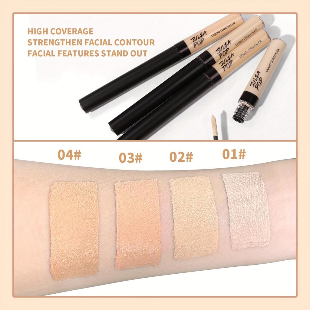 Concealer Liquid Covers Dark Circles, Tear Grooves, Acne Marks, Facial Spots, Fine Lines, and Does Not Take Off Makeup. Four Colors Are Optional 5ml
