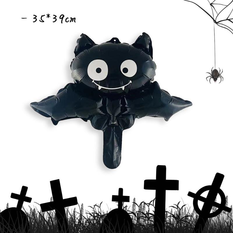 1pcs Halloween Bat Pumpkin Decoration Balloon Photo Prop For New Year Birthday Party Horror Scene Decor Spooky Festive Gift
