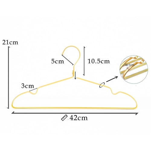 Amber Home Ultra-Lightweight Aluminum Hangers, Gold Aluminum Hangers, Closet Storage for Clothes, Suits, T-Shirts, Jackets, Coats, Dresses, and Bottom