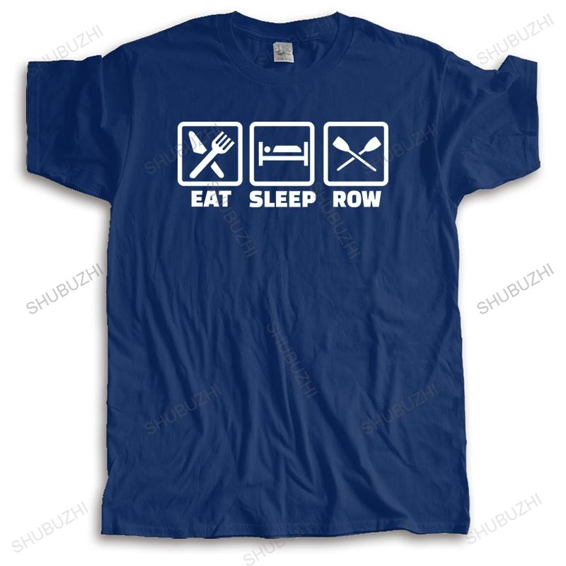 Cotton Tshirt Men Crew Neck Tops New fashion t-shirt EAT SLEEP ROW brand top tees unisex teeshirt streetwear t shirt for boys