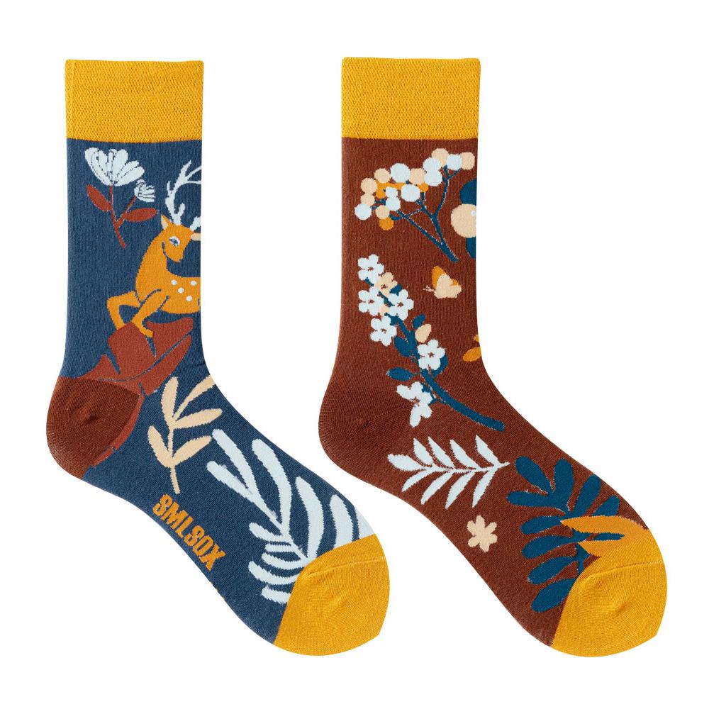 Calzini AB Asimmetrici Trendy Divertenti per Coppia Anatra Mandarina Colorati Calzini a Mezza Gamba SMLSOX
