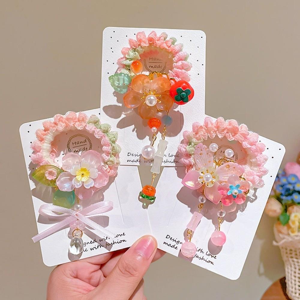 Butterfly Flower Hair Tie Chinese Style Hair Band New Princess Hair Ring Headdress