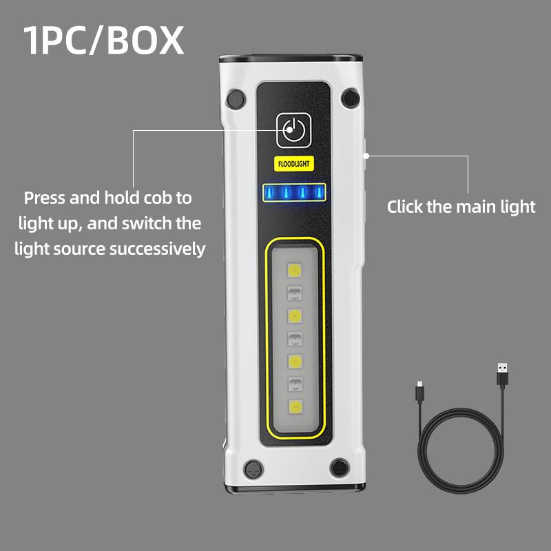 Mini Portable Flashlight with Multiple Lighting Modes, Switchable and Supports USB Charging, Suitable for Outdoor Lighting, Fishing, Patrol, and Work