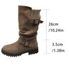 Autumn and Winter Korean Fashion Comfortable Women's Boots Mid Top Boots Thick Bottom Mid Heel Western Cowboy Boots Wholesale