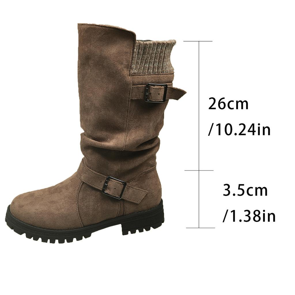 Autumn and Winter Korean Fashion Comfortable Women's Boots Mid Top Boots Thick Bottom Mid Heel Western Cowboy Boots Wholesale