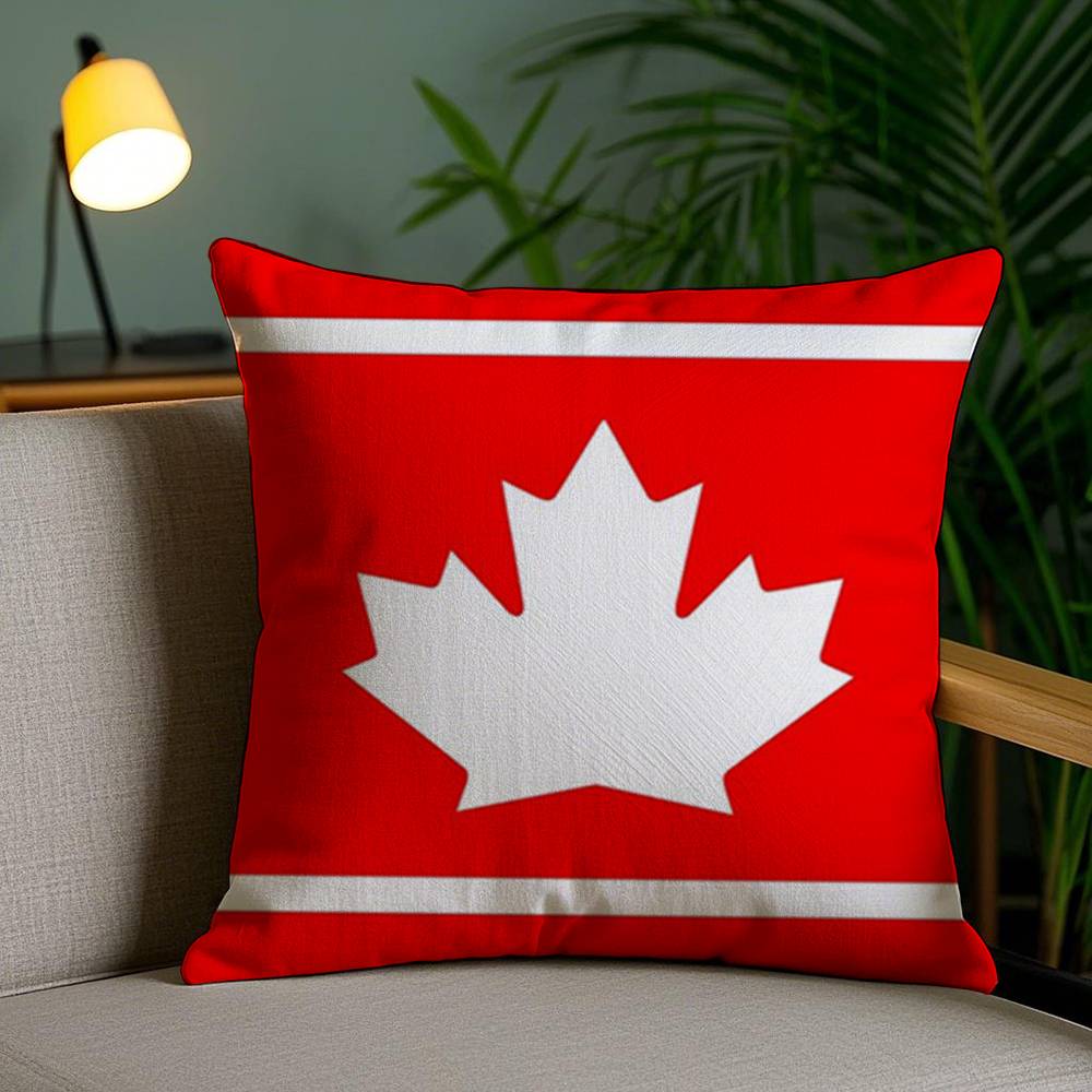 Canada Canadian Flag CA Leaf Pillow Case Sofa Short Plush Double-sided HD Printing Room Home Office Gift Cushion Cover