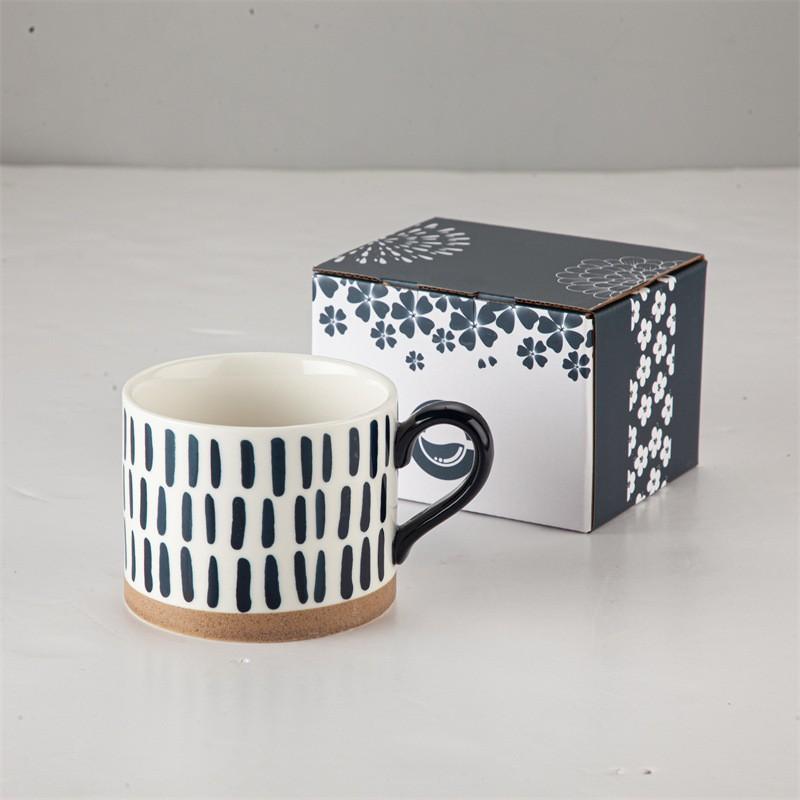 Hand-Painted Cup Retro With Handle Mug Personalized Water Cup Creative Gift Ceramic Cup Breakfast Coffee Souvenir
