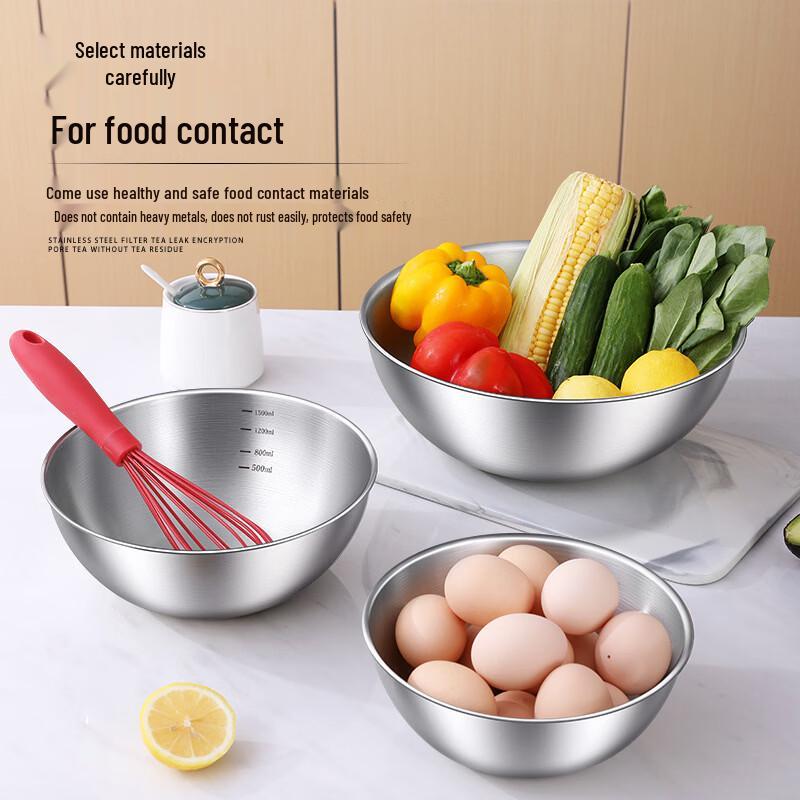 Boyiduo Stainless Steel Mixing Bowls with Scale - 3-Piece Set