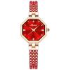 Crystal Women's Waterproof Bracelet Watch Quartz Simple Square Red