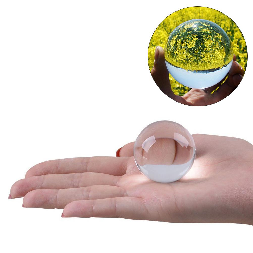 4Cm Crystal Ball Glass Sphere for Photography Prop and Meditation Display, Clear Solid Sphere with No Bubbles Or Scratches,