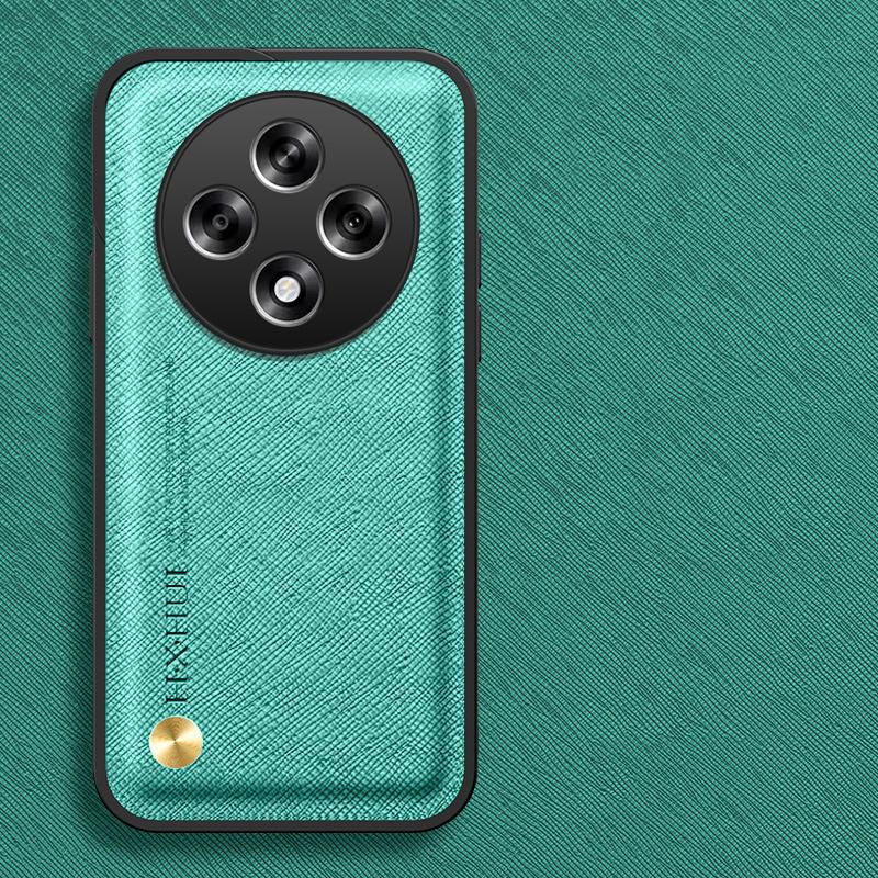 Luxuriöse echte klassische Lederhülle mit Textur für Oppo Reno12 Ultra Cover Schutzhülle Leichter Schutz Business Vollständige Schutzhülle
