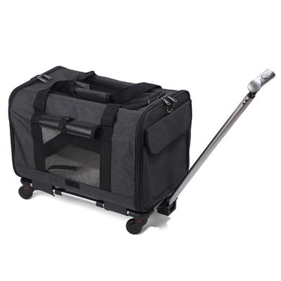 Haustier-Transportbox mit Rädern für Hunde bis zu 15 Pfund & Katzen, Fluggesellschaften-zugelassene Hundetransportbox, rollbare Haustier-Transportbox, faltbarer Haustier-Kinderwagen