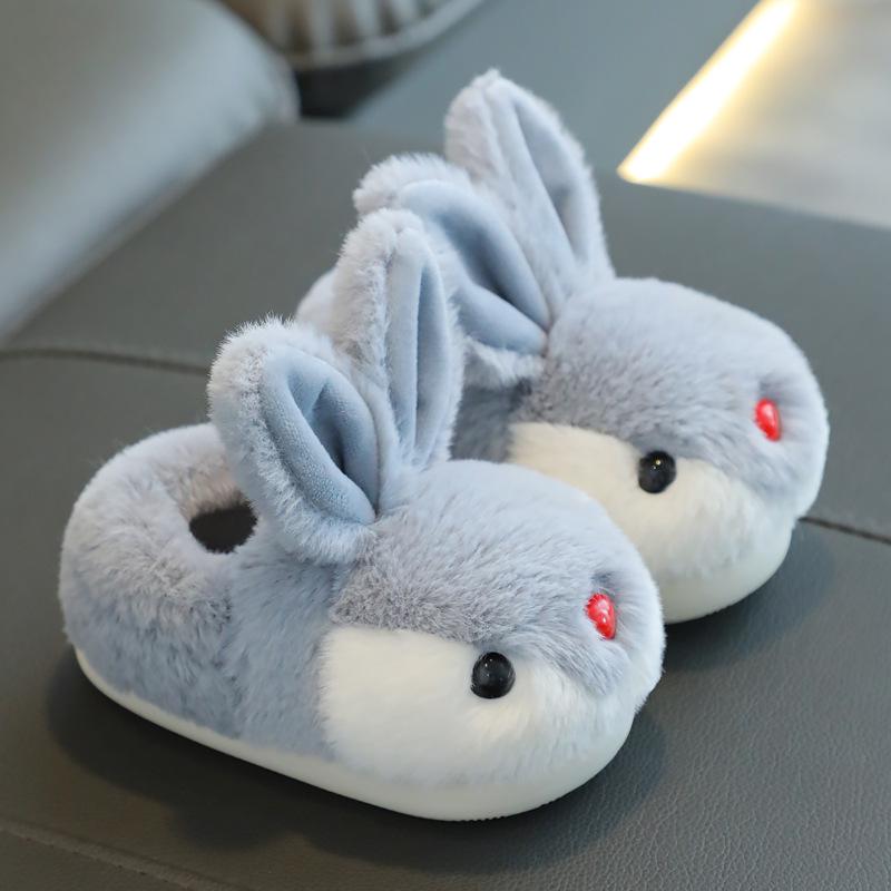 

Kids Winter Cotton Slippers - Cute Bunny Design, Warm, Non-Slip, Soft Sole for Girls and Boys Size 22-23 (14.5CM inside)