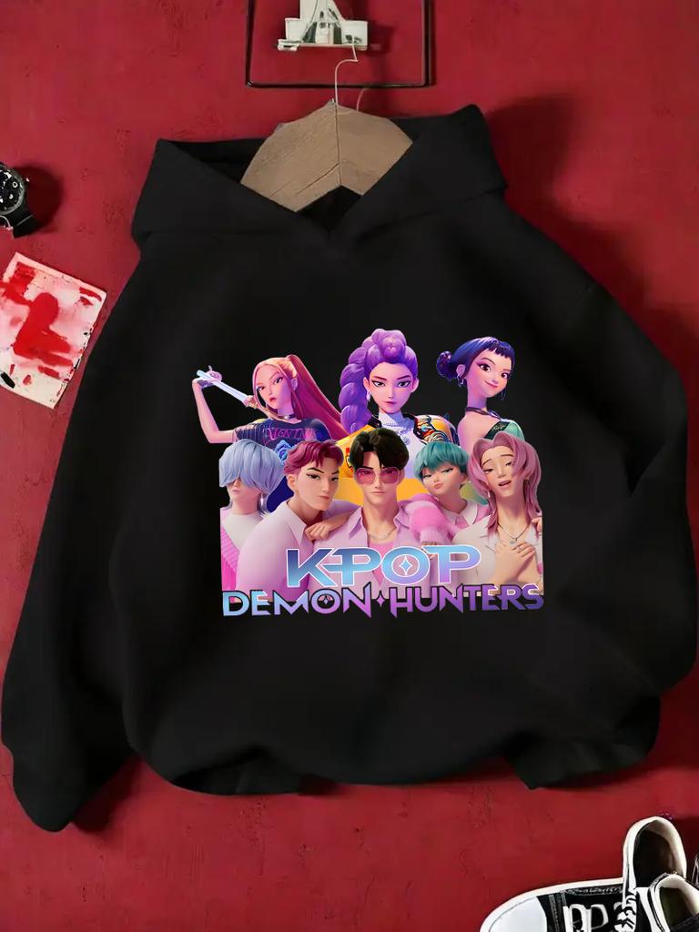 KPop Hunter Rumi Derpy Cartoon Girls Boy Hooded Sweatshirt Warm Children's Wave Fashion Casual Tops Casual Girls Clothing