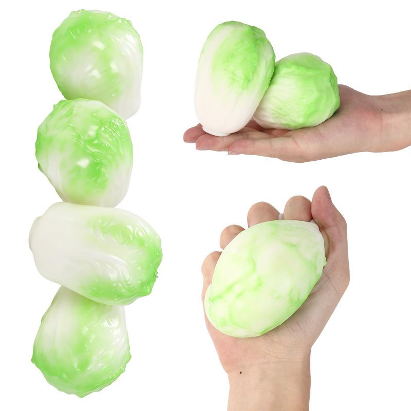 Simulation Vegetable Stress Relief Toy Slow Rebound Chinese Cabbage Carrot White Radish Fidget Squeeze Toy