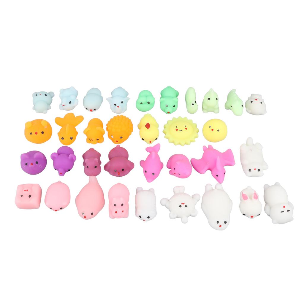36 Pcs Squeeze Toy Kawaii Appearance Soft TPR Safe Portable Stress Relief Squeeze Dolls