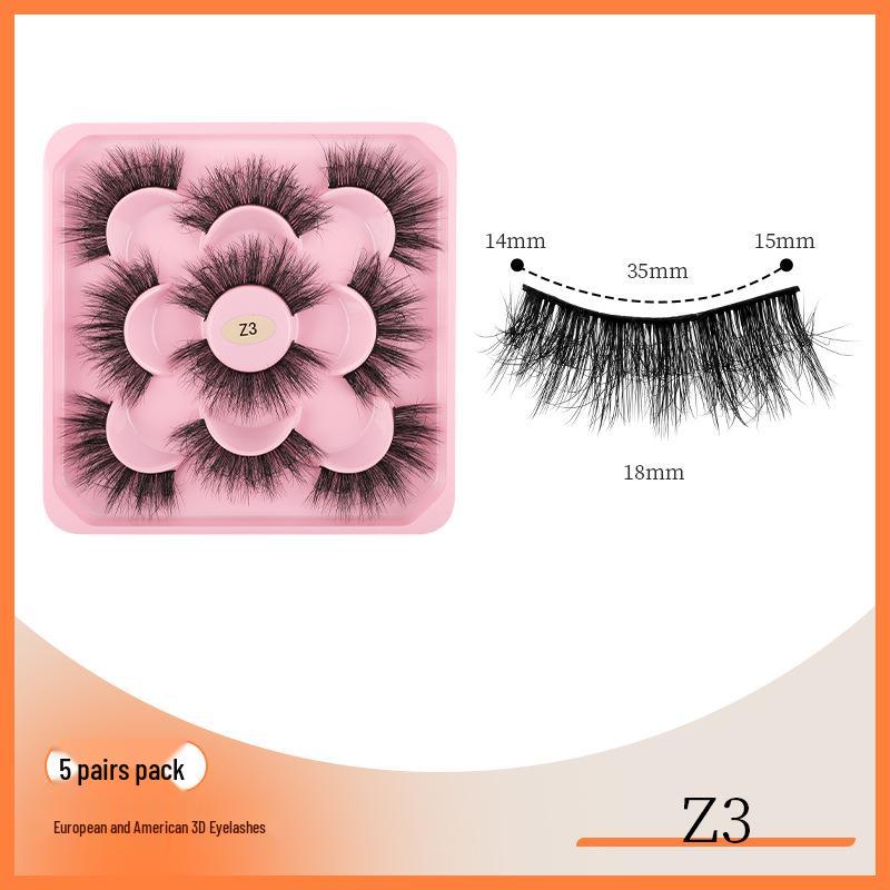 

Набор накладных ресниц 3D с натуральным густым объемом, пять пар