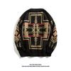 Herren Retro Ethno Stil Rundhals Pullover - Trendige Lässige Strickjacke mit Coolem, Lässigem Design.