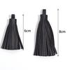 5 peças/lote 6/8cm Borlas de Couro Chaveiro Borlas Para Fazer Joias Alças de Celular Pingente de Chaveiro Acessórios de Borla