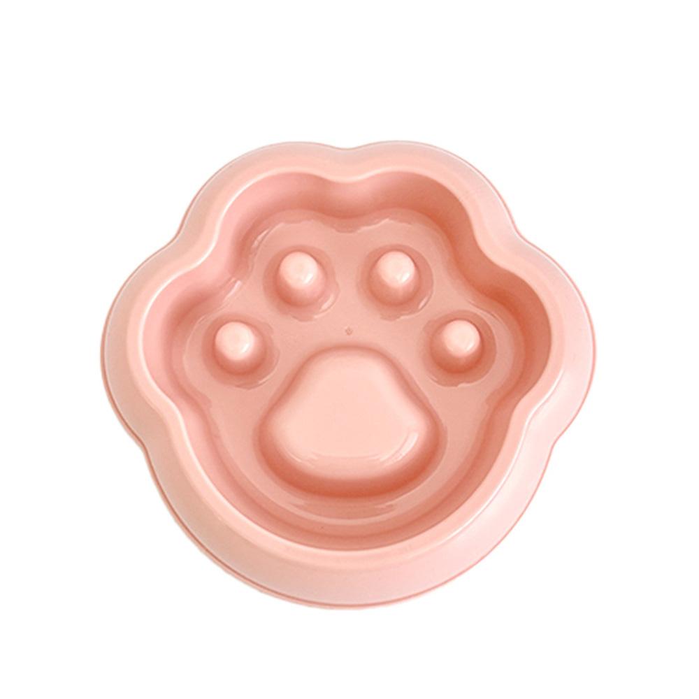 

Миска-медленное кормление для питомцев - Универсальная миска против удушья для кошек и собак, Миска для еды для питомцев с милым дизайном отпечатка лапы, Нескользящая миска для собак и кошек, розовый