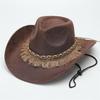 Suede hat woolen jazz hat British top hat solid color retro sunshade sun protection western cowboy hat