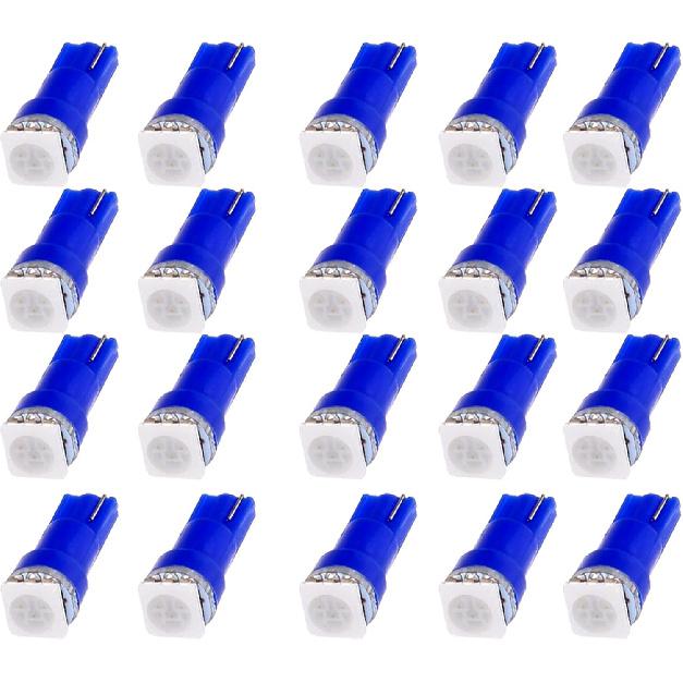 

cciyu 20x Blue T5 Blue Dashboard Instrument Panel Instrument Speedometer Gauge Cluster 37 73 74 79 17 57 5050 1-SMD LED Light Bulb 12V (ice blue) синий