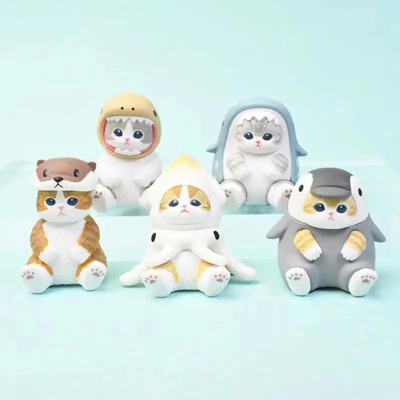 1Pc Random Send Mofusand Cat Blind Box Shark Cat Figure Toys Cos Marine Organism Dolls Blind Bag Decoration Kids Christmas Gift