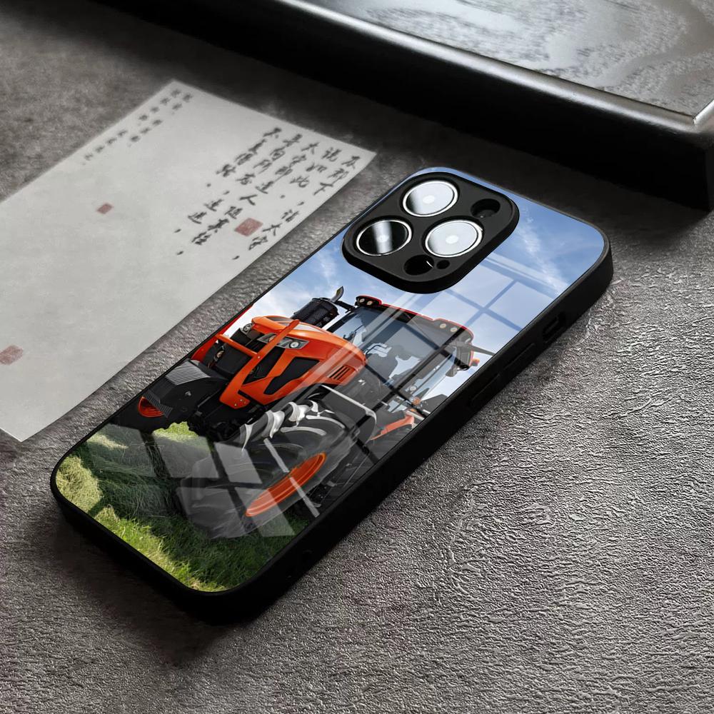 

Tractor Kubota Phone Case For IPhone 17 16 Pro Max 15 Plus 14 Pro 12 11 13 Mini X XR XS Max SE Glass Cover iPhone16ProMax