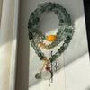 Women's Natural Green Phantom Crystal & Agate Beaded Bracelet - New Chinese Style