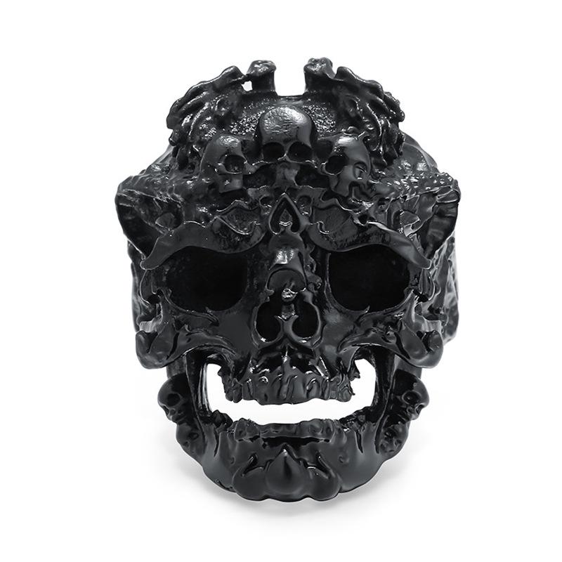 

Accessories Retro Dragon Head Skull Ring Ghost Head Hand Jewelry 13