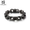Punk Matte Link Chain Bracelet Men Stainless Steel 22.5cm Long Chunky Ancient Symbol Charm Pulsera Male Jewellry 2020
