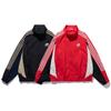Giacca da Uomo Color Block con Collo Alto e Zip, Giacca a Vento Casual a Strisce, Capo d'Abbigliamento Esterno