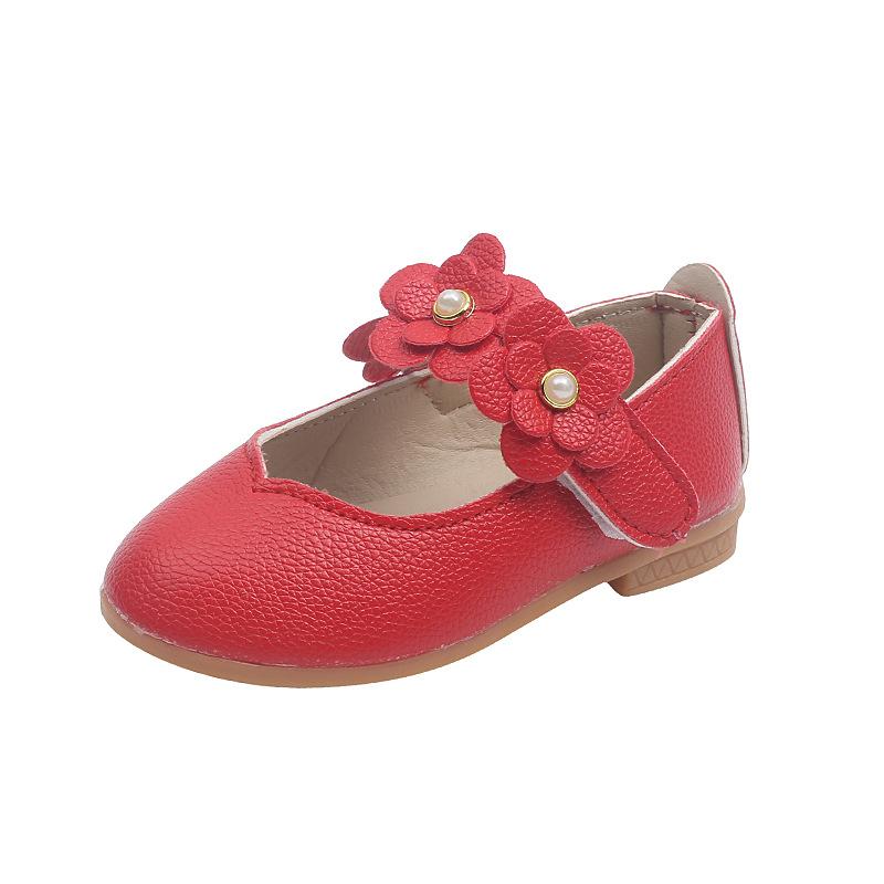 Kinder-Blumen-Pumps mit weicher Sohle: Modische Prinzessinnen-Leder-Schuhe für Mädchen für Frühling/Herbst