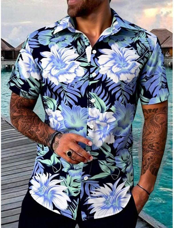 Spring and summer new fashion men's clothing men's short-sleeved shirt top cardigan source factory quick-drying short sleeves