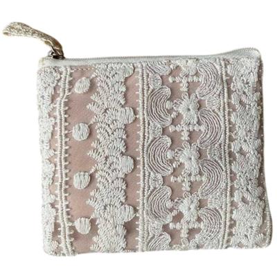 Vivienne Clio Series Mini Tissue & Pouch, 10x12cm, Beige, Lace Embroidery, WK2505D1