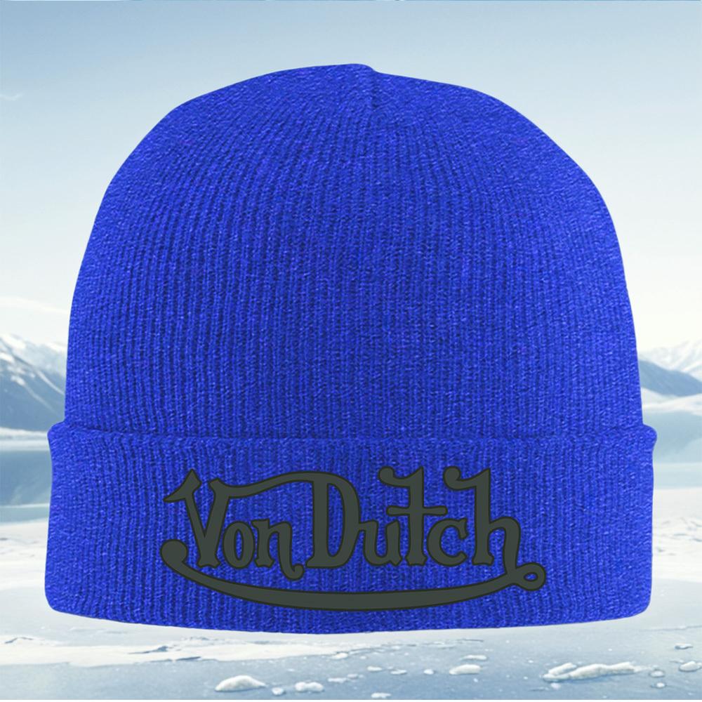 Von Dutch stylish logo design Men Women Unisex Knitted Hat Beanie Pullover Cap Winter Thermal Warm Christmas Outdoor Cycling Hik