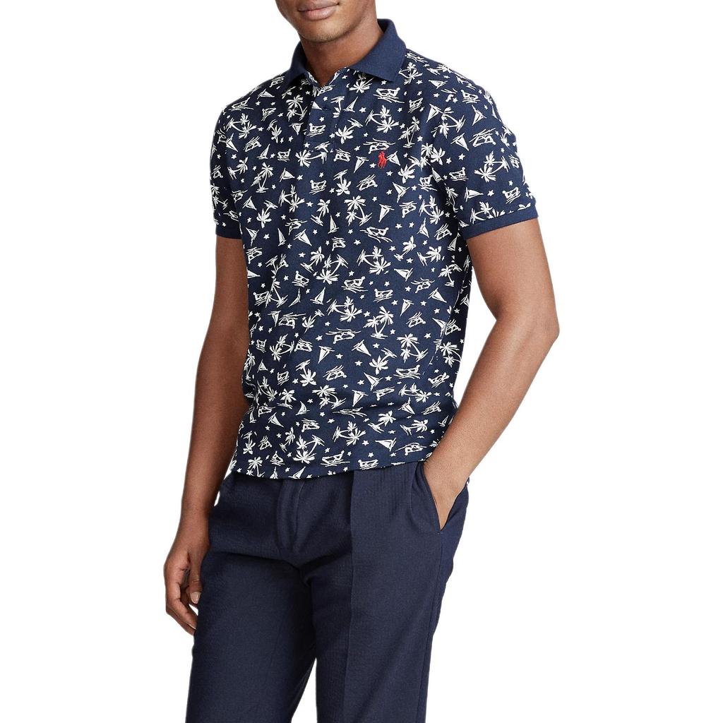 Polo Ralph Lauren Custom Slim Fit Polo Shirt With Pony Embroidery Men Tops Navy-Blue 710798458-001