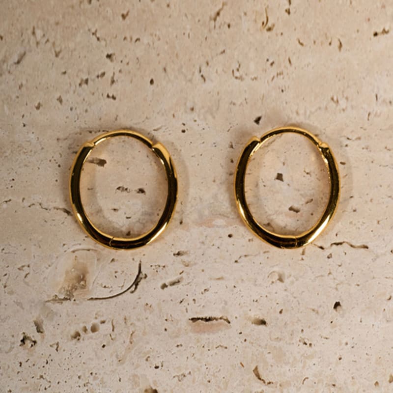 Hei [sv925] oval one-touch earring