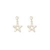 Dongdaemun no ear hole explosion zircon exquisite super flash sweet star stud earrings women's ear clips no hole high sense earrings