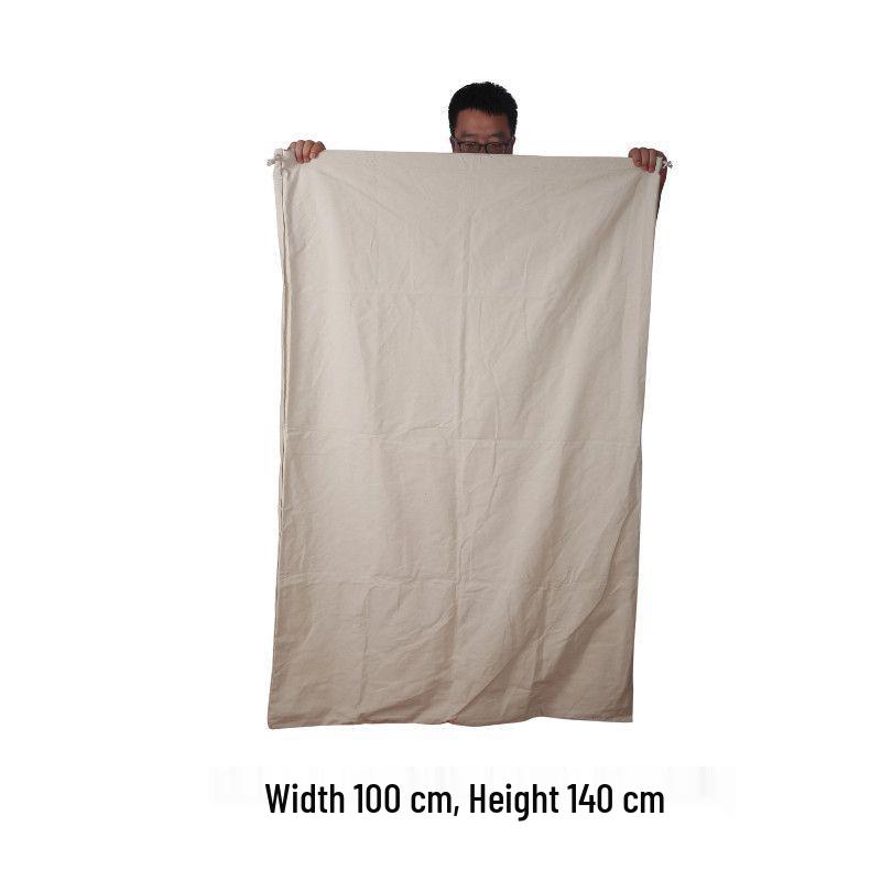 Canvas Drawstring Bag with Printed Logo - Small Linen Storage Bag