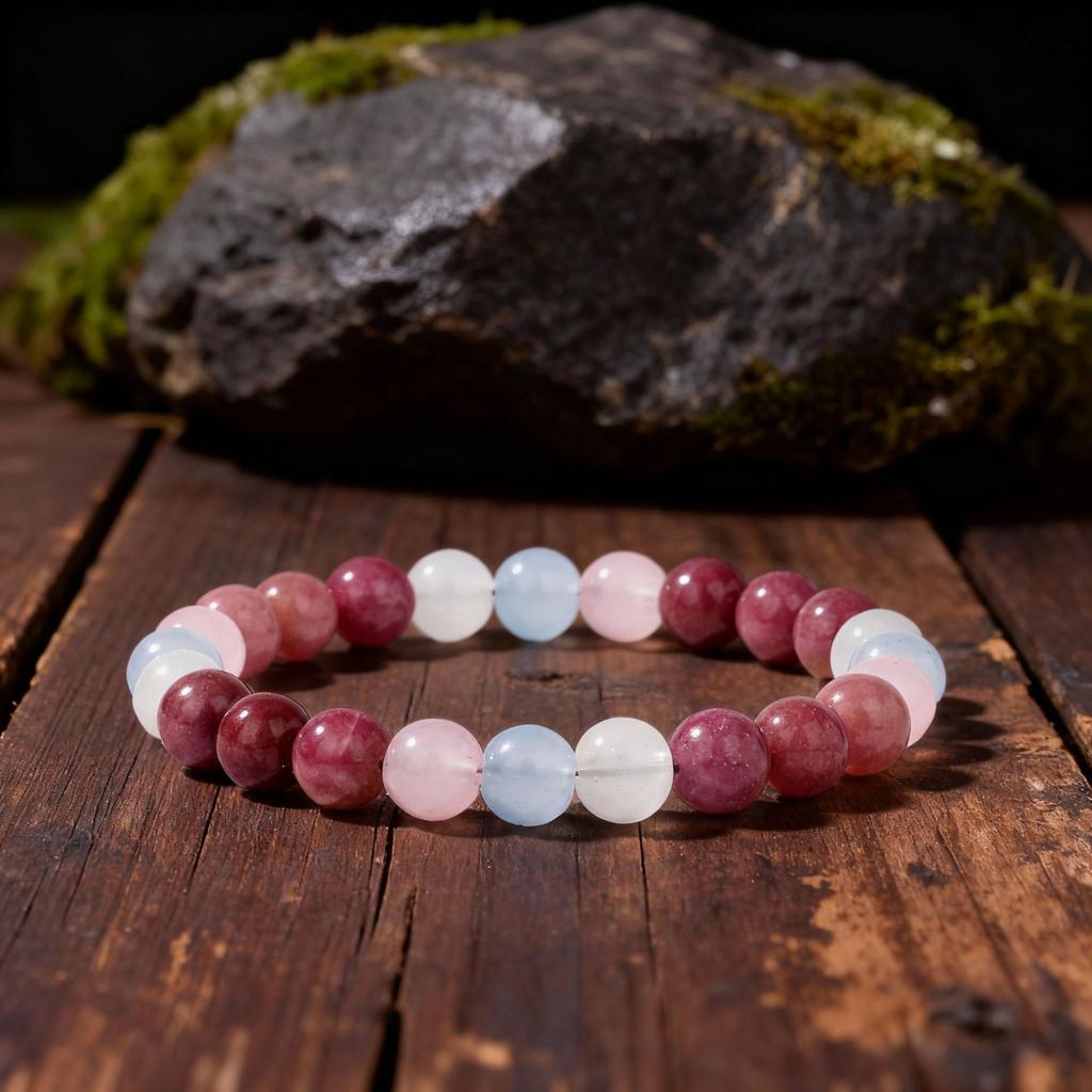 Festive Gifts Pink Purple White Stone Beaded Bracelet Gentle Fashion Jewelry For Women Daily Wear Gift