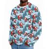 Men's Neck Knit Sweater with Christmas Print for Fall Winter Holiday