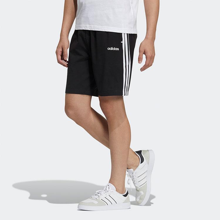 Adidas Neo Logo Print Stripe Casual Sports Slim Shorts Men Bottoms Black GP4912