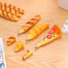Novinka Chléb Kuličkové pero Magnetická Pizza Croissant Bageta Černá Barva Inkoustový váleček Kuličková pera Magnet na ledničku Školní dárek