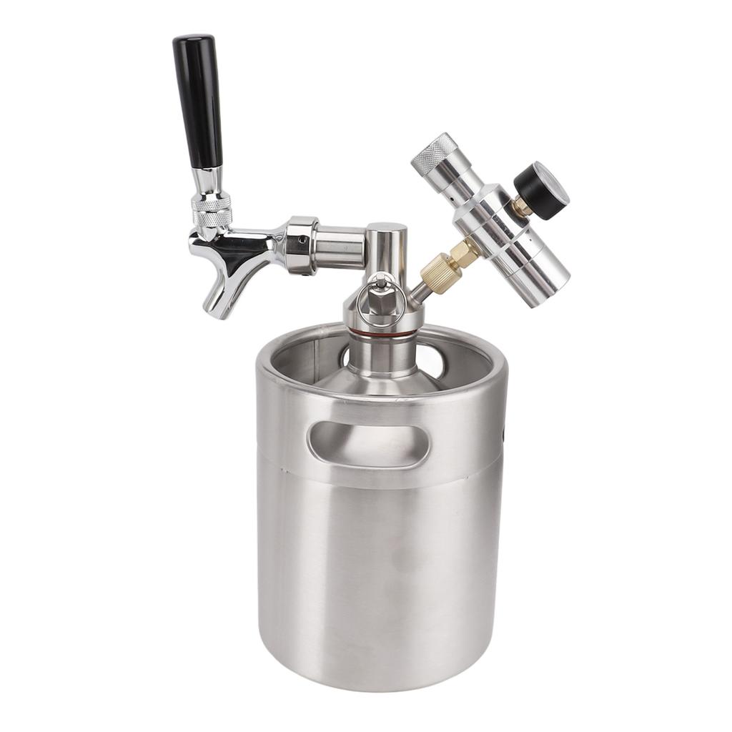 Mini Keg Growler 2L 150PSI Přenosný domácí tlakový sudový systém z nerezové oceli výdejník piva pro