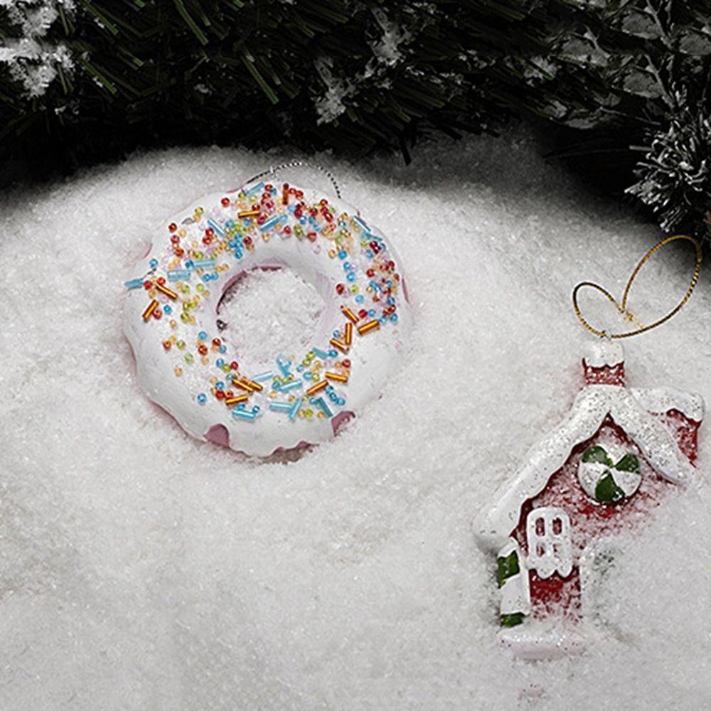 Snowflake Donut Christmas Tree Ornaments Small Christmas Decoration Resin Christmas Cottage  Party