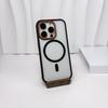 iPhone 16 Pro Max Color Block Magnetic Case for Apple 14/13/12 - Transparent, Drop-Proof, Protective Acrylic Cover
