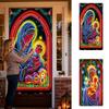 Christmas Door Cover Decoration Fabric Fluorescent Religious Jesus Scene Backdrop Hanger Backdrop Christmas Decoration For