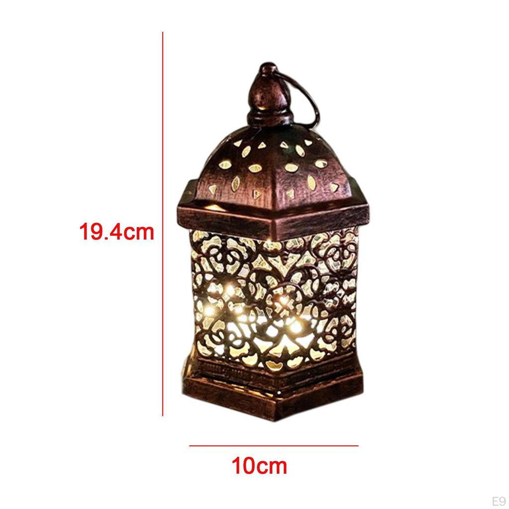 Retro Style Hanging Hollow Carved Light Battery Operated Desk Lamp for Room Ornament